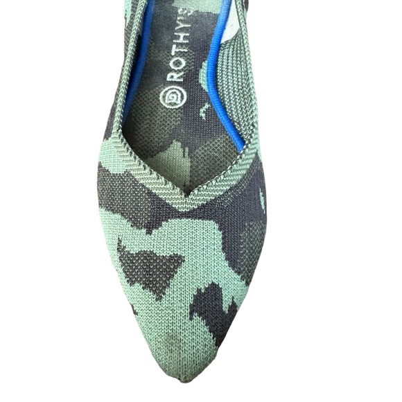 Rothy's THE PIONT Women’s Green Camo Pointed Toe Slip On Ballet Flats Si… - Picture 3 of 10